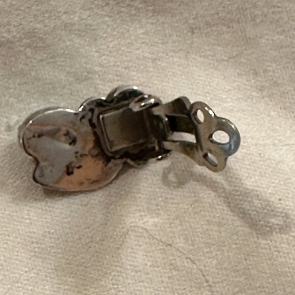 Turquoise Coral and Sterling Silver Earrings Clip-On - Picture 3 of 3